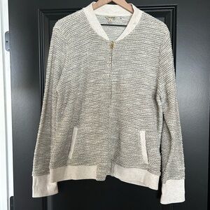 Lucky Brand metallic bomber style cardigan XL